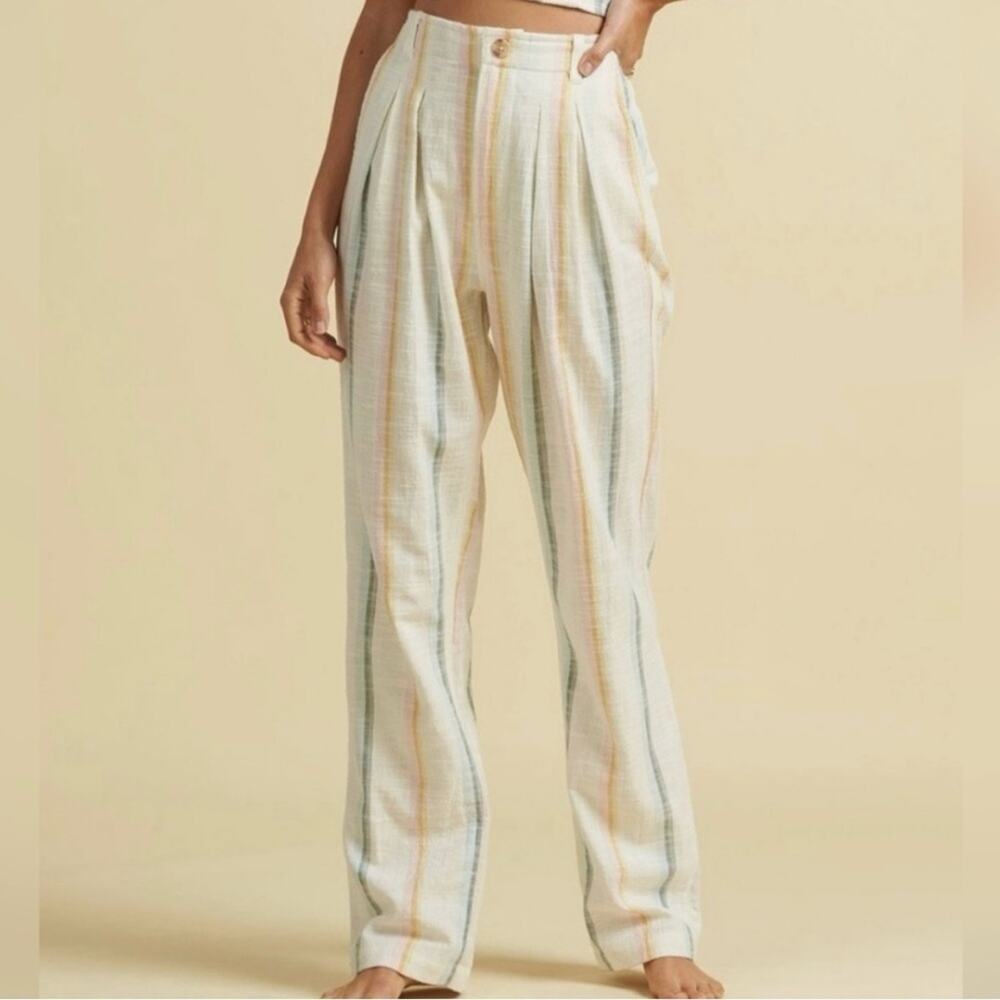 Billabong x The Salty Blond New Moves Striped 100% Cotton Beachy Pants, Size 26